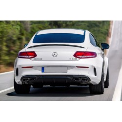 Mercedes Benz C205 AMG C63 Style Black Rear Diffuser with Tailpipes