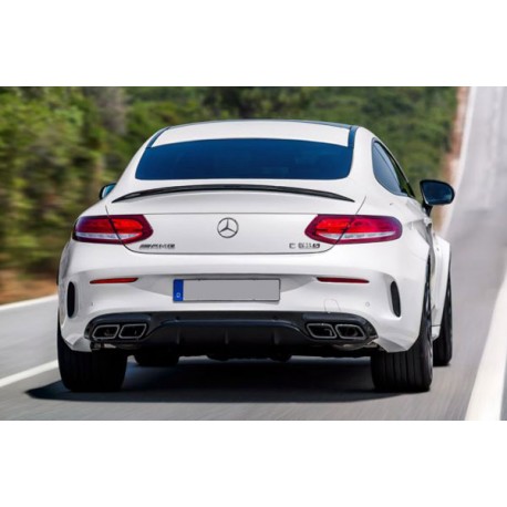 Mercedes Benz C205 AMG C63 Style Black Rear Diffuser with Tailpipes